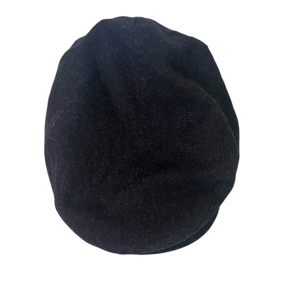 Black Wool Tweed Newsboy Cabbie Hat Mens Large/X Large Preppy Academia Fall - Picture 2 of 7